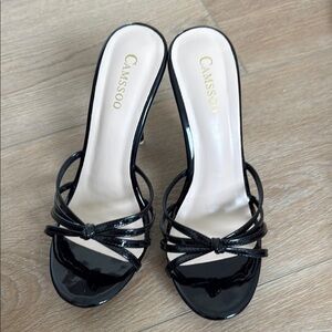 Women's Black Strappy Heels
